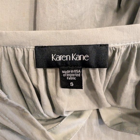 Karen Kane Slate Green Long Sleeve Peasant Blouse Size Small - Picture 5 of 8
